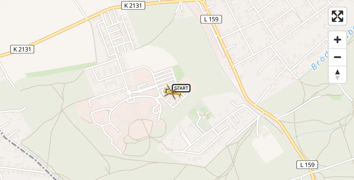 Flugroute Rettungshubschrauber Martha-Maria Halle-Dölau Hospital - Martha-Maria Halle-Dölau Hospital, 30 Juli 2026, 14:42