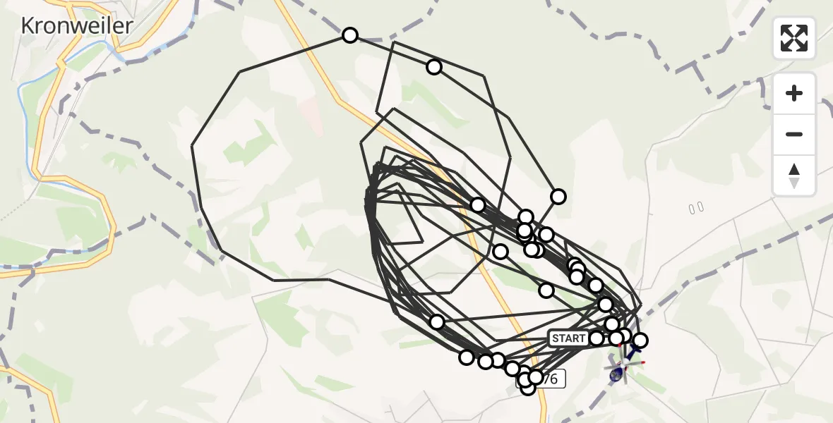Flugroute Polizeihubschrauber Reichenbach - Baumholder, 30 Juli 2026, 15:56