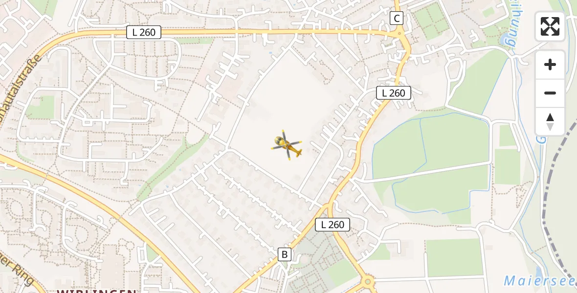 Flugroute Rettungshubschrauber Ulm - Ulm, 30 Juli 2026, 16:45