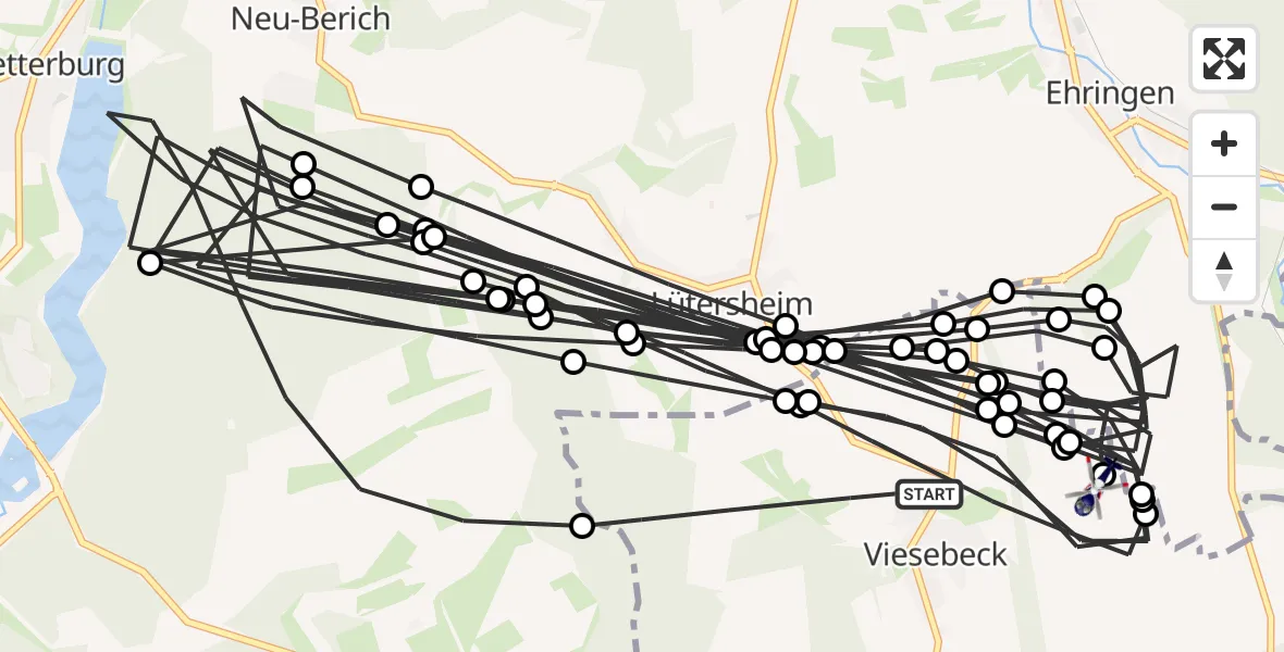 Flugroute Polizeihubschrauber Wolfhagen - Wolfhagen, 30 Juli 2026, 17:04