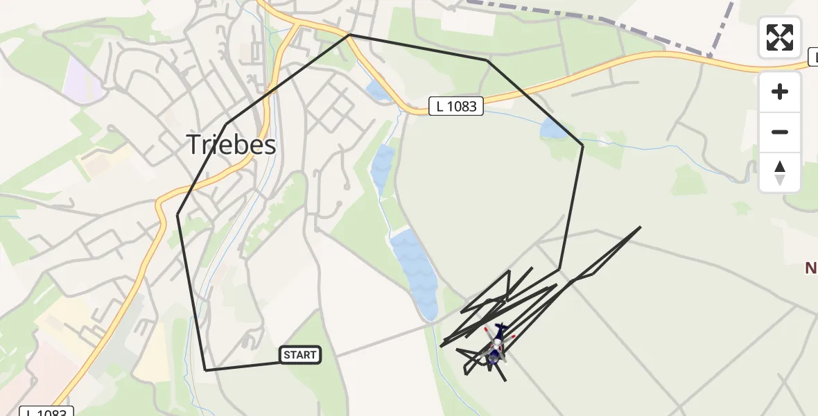 Flugroute Polizeihubschrauber Zeulenroda-Triebes - Zeulenroda-Triebes, 30 Juli 2026, 23:59