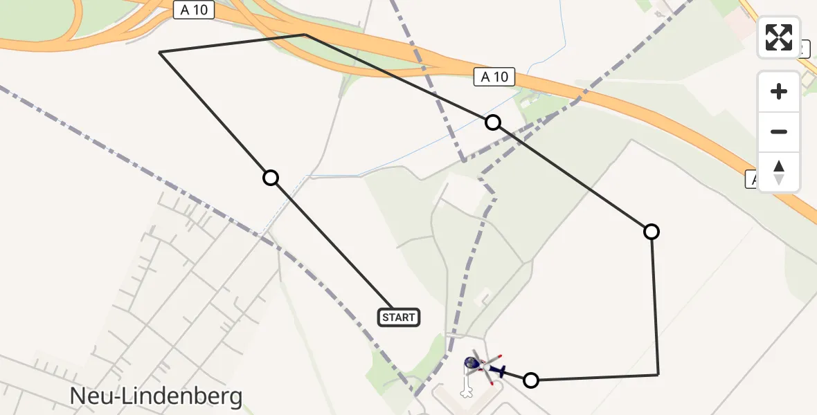 Flugroute Polizeihubschrauber Ahrensfelde Hubschrauberlandeplatz - Ahrensfelde Hubschrauberlandeplatz, 31 Juli 2026, 03:31