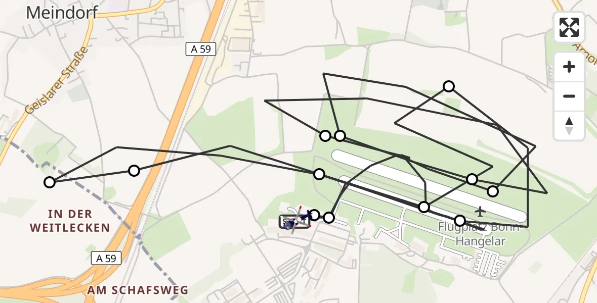 Flugroute Polizeihubschrauber Sankt Augustin - Sankt Augustin, 31 Juli 2026, 05:56
