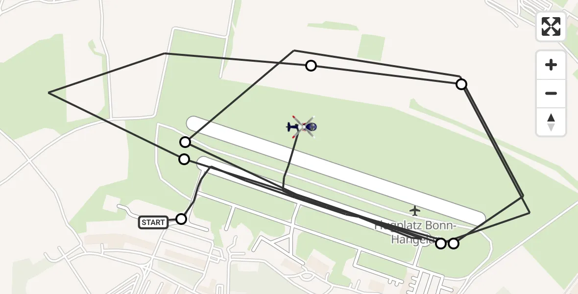 Flugroute Polizeihubschrauber Sankt Augustin - Bonn-Hangelar Flugplatz, 31 Juli 2026, 06:28