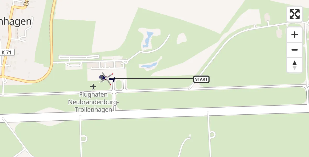 Flugroute Polizeihubschrauber Neubrandenburg Trollenhagen Flughafen - Neubrandenburg Trollenhagen Flughafen, 31 Juli 2026, 06:55