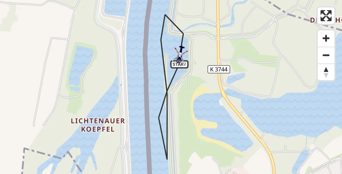 Flugroute Polizeihubschrauber Lichtenau - Lichtenau, 31 Juli 2026, 06:58