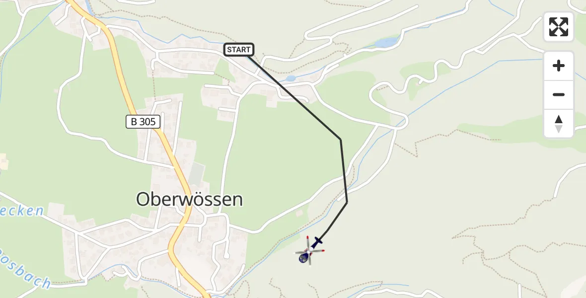 Flugroute Polizeihubschrauber Unterwössen - Unterwössen, 31 Juli 2026, 07:05