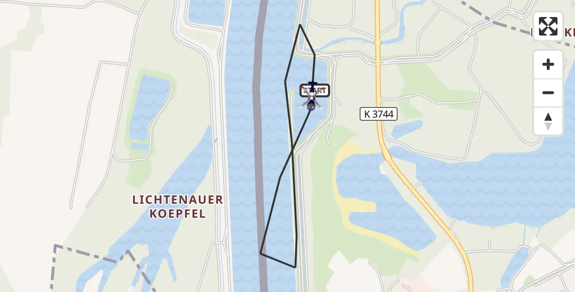 Flugroute Polizeihubschrauber Lichtenau - Lichtenau, 31 Juli 2026, 07:05