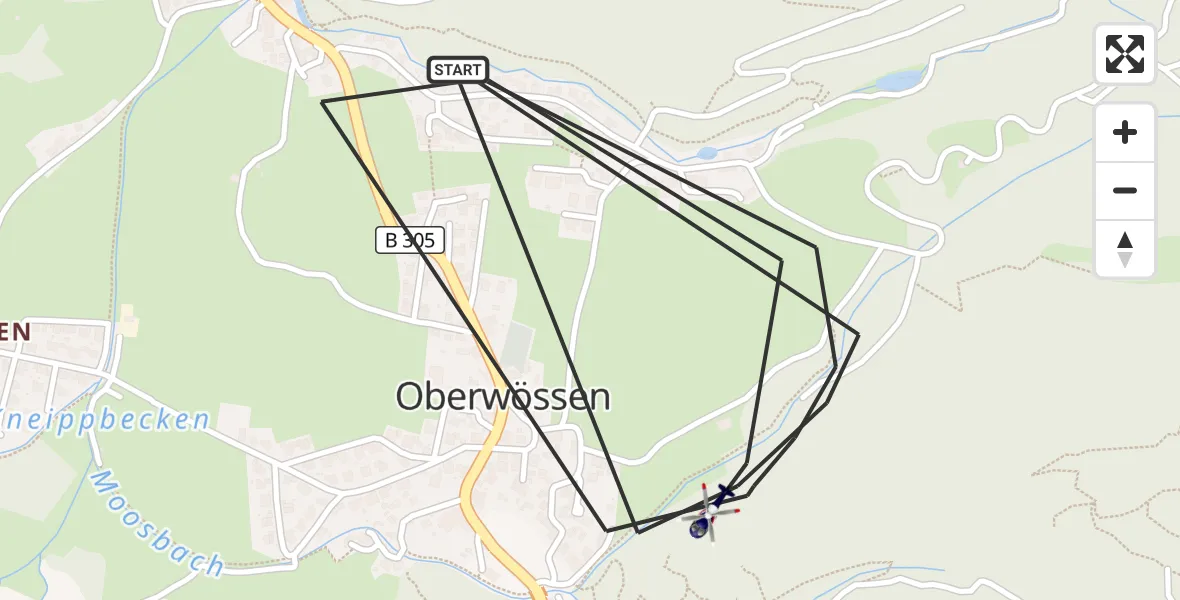 Flugroute Polizeihubschrauber Unterwössen - Unterwössen, 31 Juli 2026, 07:09