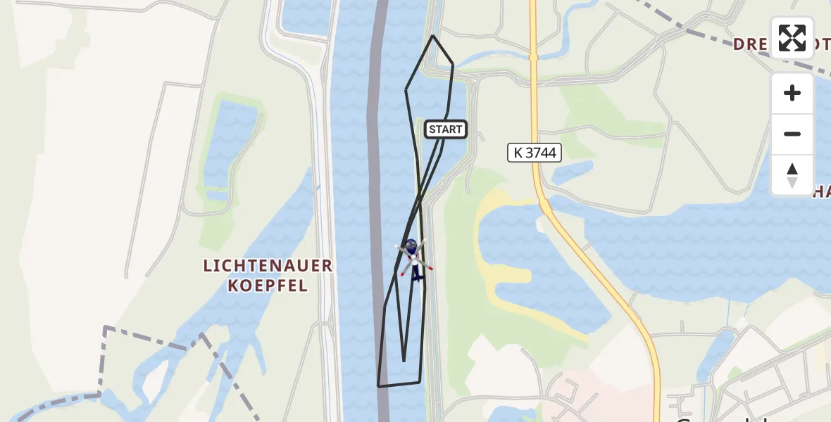 Flugroute Polizeihubschrauber Lichtenau - Lichtenau, 31 Juli 2026, 07:09
