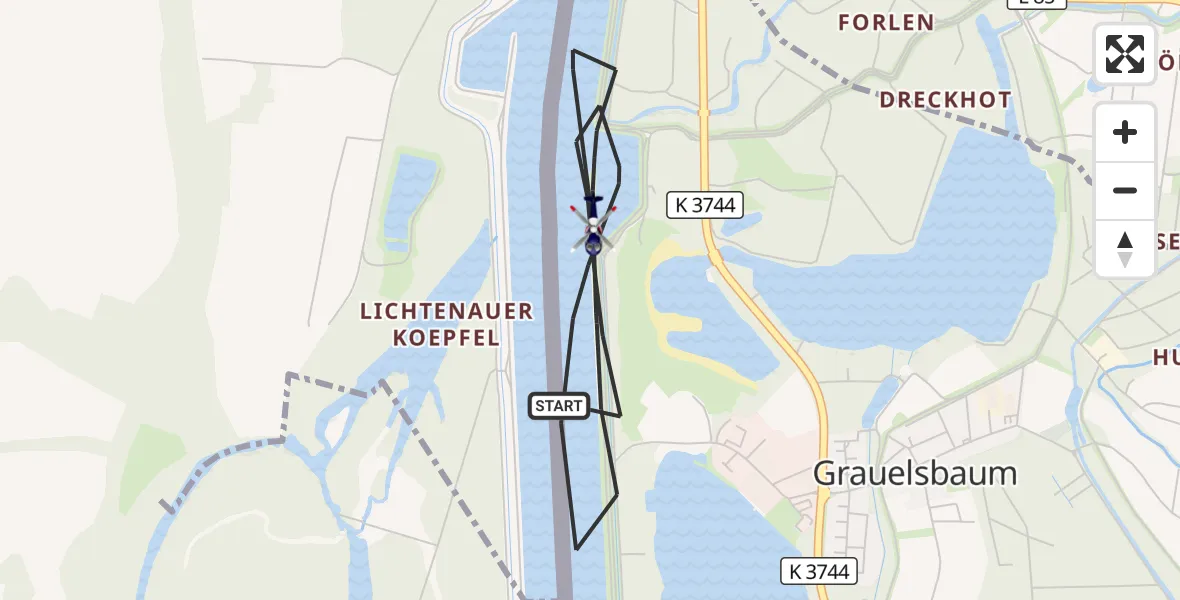 Flugroute Polizeihubschrauber Lichtenau - Lichtenau, 31 Juli 2026, 07:37