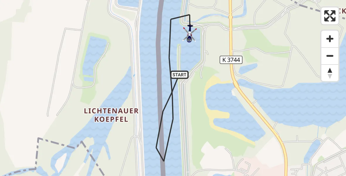 Flugroute Polizeihubschrauber Lichtenau - Lichtenau, 31 Juli 2026, 07:52