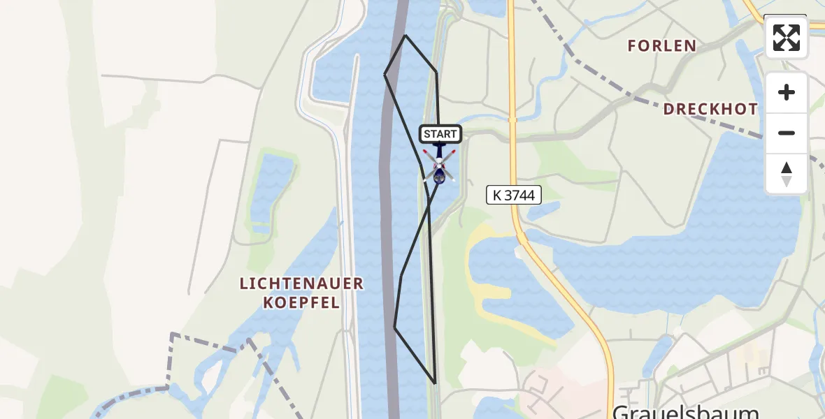 Flugroute Polizeihubschrauber Lichtenau - Lichtenau, 31 Juli 2026, 07:54