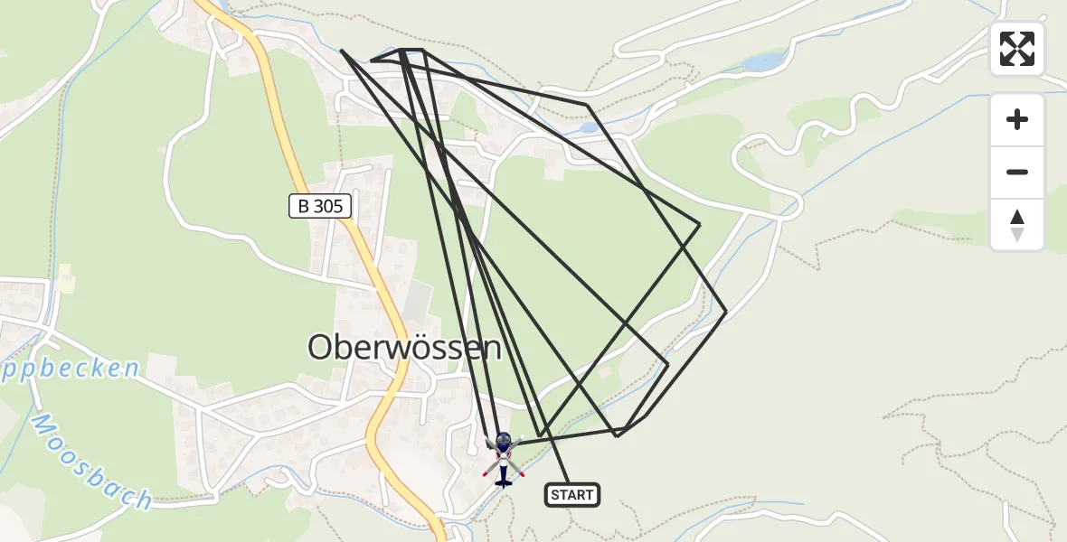 Flugroute Polizeihubschrauber Unterwössen - Unterwössen, 31 Juli 2026, 07:55