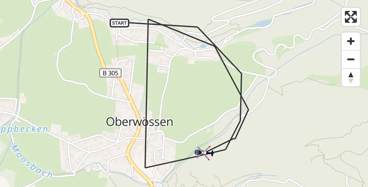 Flugroute Polizeihubschrauber Unterwössen - Unterwössen, 31 Juli 2026, 08:27