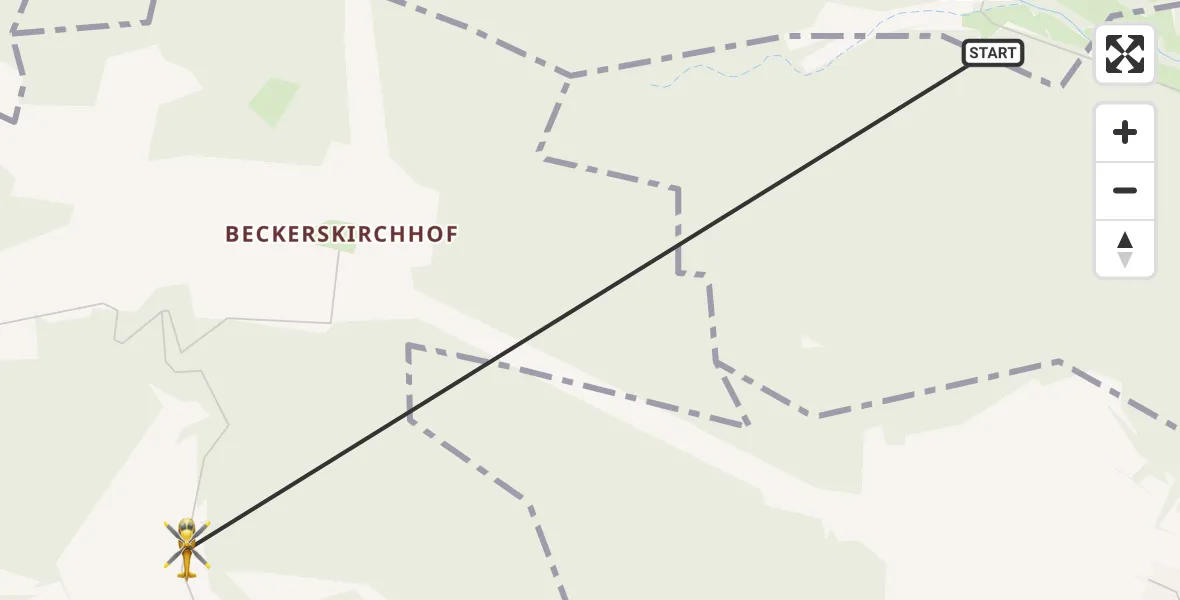 Flugroute Rettungshubschrauber Milda - Reinstädt, 31 Juli 2026, 08:30