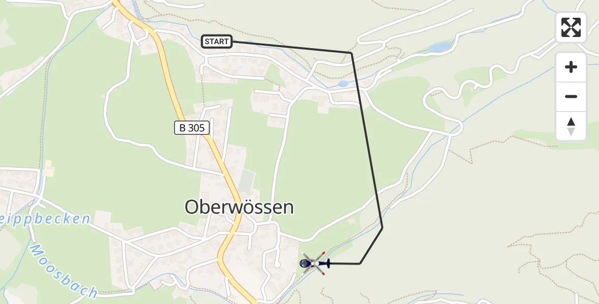 Flugroute Polizeihubschrauber Unterwössen - Unterwössen, 31 Juli 2026, 08:35