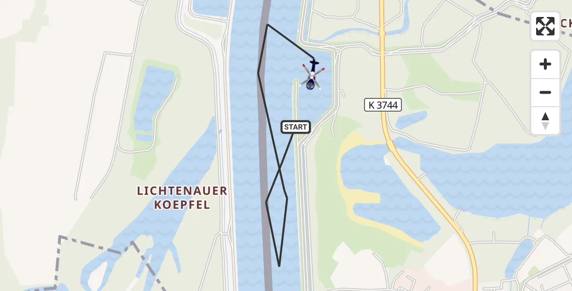 Flugroute Polizeihubschrauber Lichtenau - Lichtenau, 31 Juli 2026, 08:54