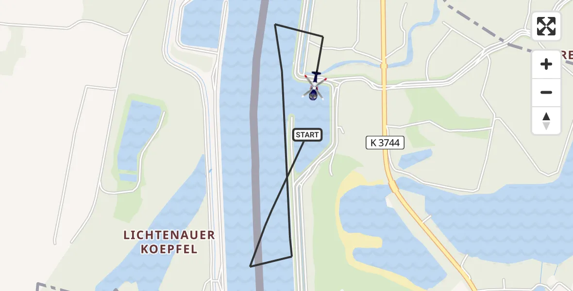 Flugroute Polizeihubschrauber Lichtenau - Lichtenau, 31 Juli 2026, 08:58