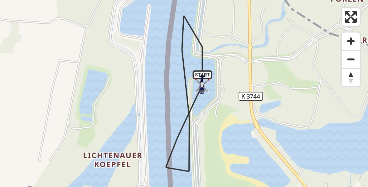 Flugroute Polizeihubschrauber Lichtenau - Lichtenau, 31 Juli 2026, 09:04