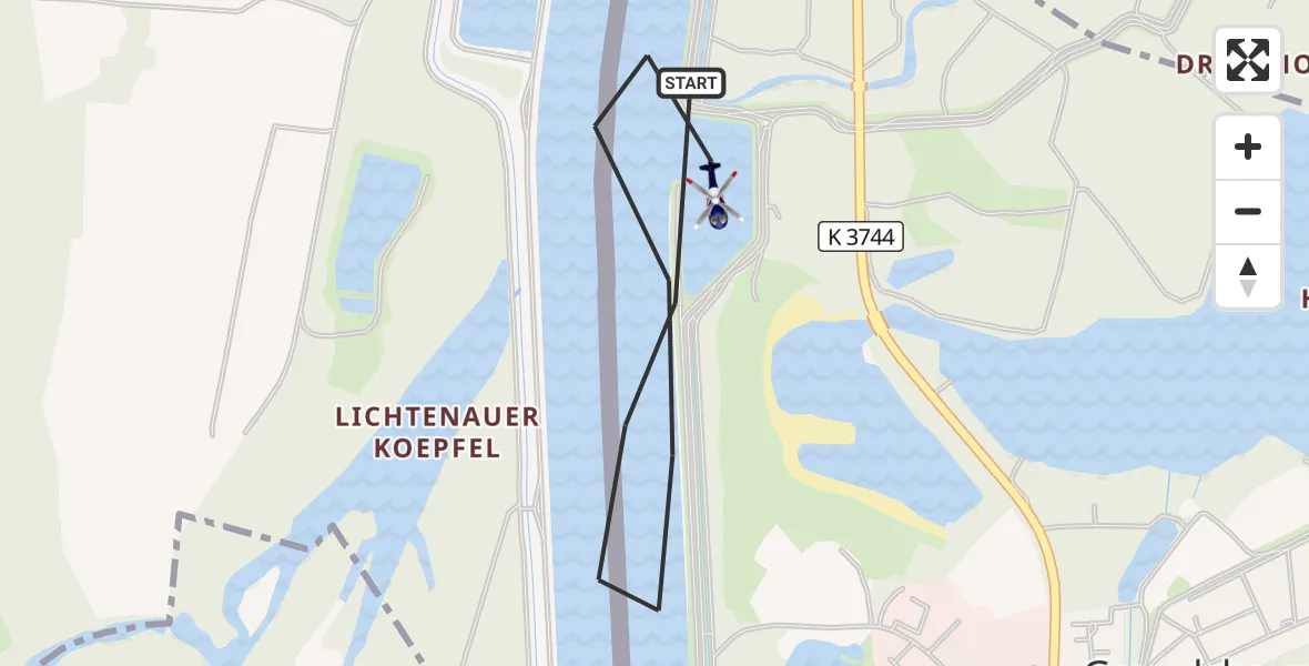 Flugroute Polizeihubschrauber Lichtenau - Lichtenau, 31 Juli 2026, 09:19