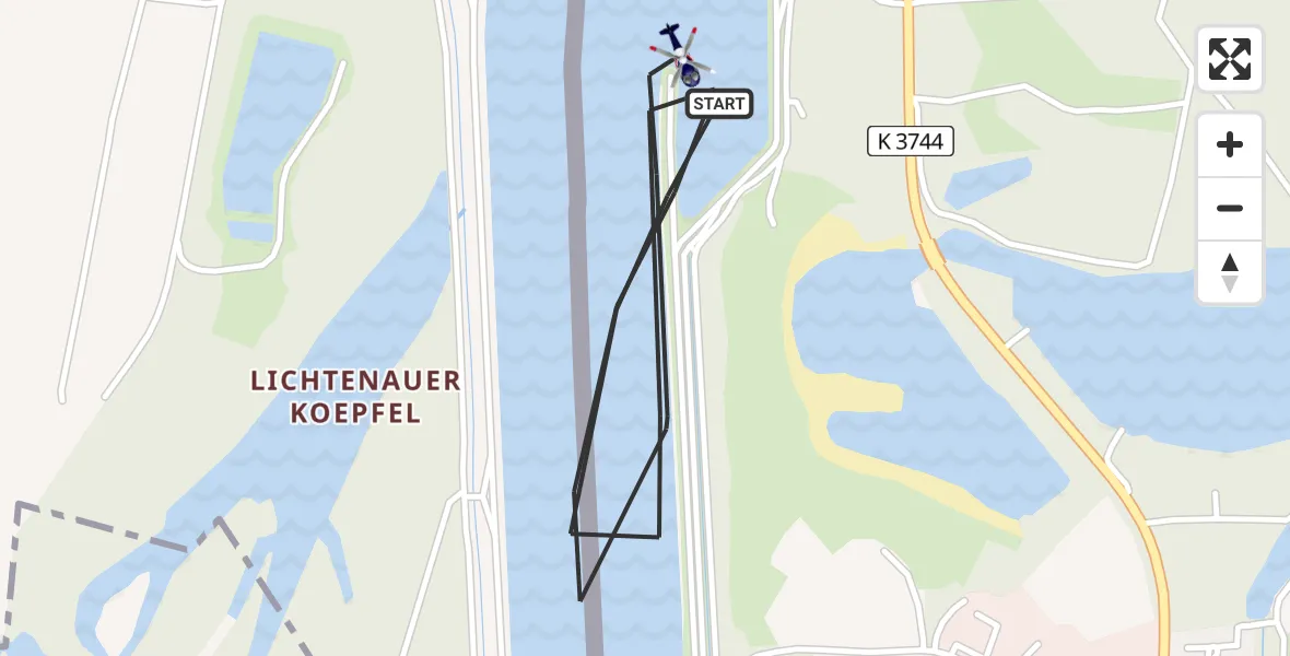 Flugroute Polizeihubschrauber Lichtenau - Lichtenau, 31 Juli 2026, 09:26