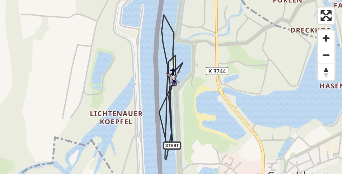 Flugroute Polizeihubschrauber Lichtenau - Lichtenau, 31 Juli 2026, 09:44
