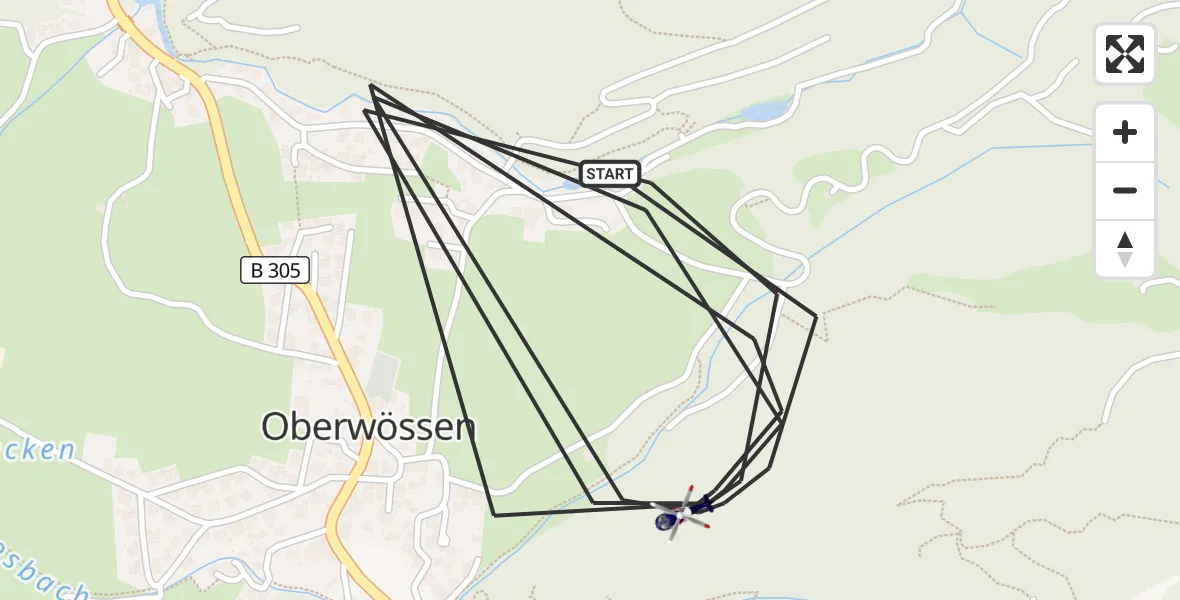 Flugroute Polizeihubschrauber Unterwössen - Unterwössen, 31 Juli 2026, 09:56
