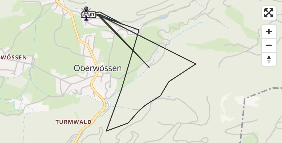 Flugroute Polizeihubschrauber Unterwössen - Unterwössen, 31 Juli 2026, 10:12
