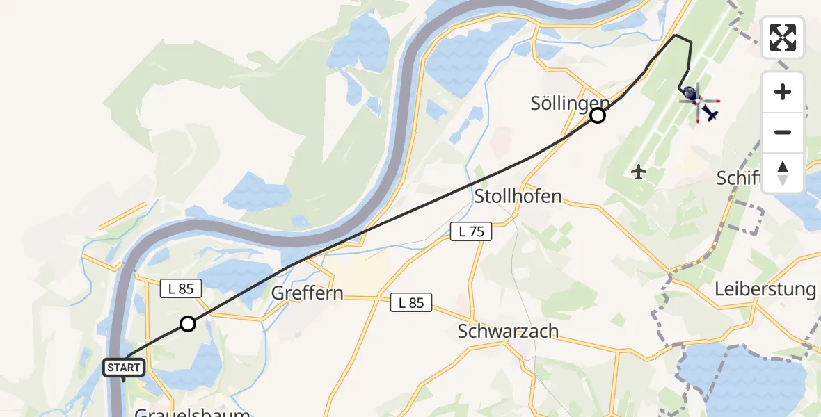 Flugroute Polizeihubschrauber Lichtenau - Karlsruhe Baden-Baden Flughafen, 31 Juli 2026, 10:42