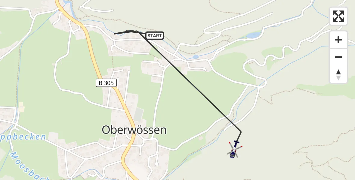Flugroute Polizeihubschrauber Unterwössen - Unterwössen, 31 Juli 2026, 10:48