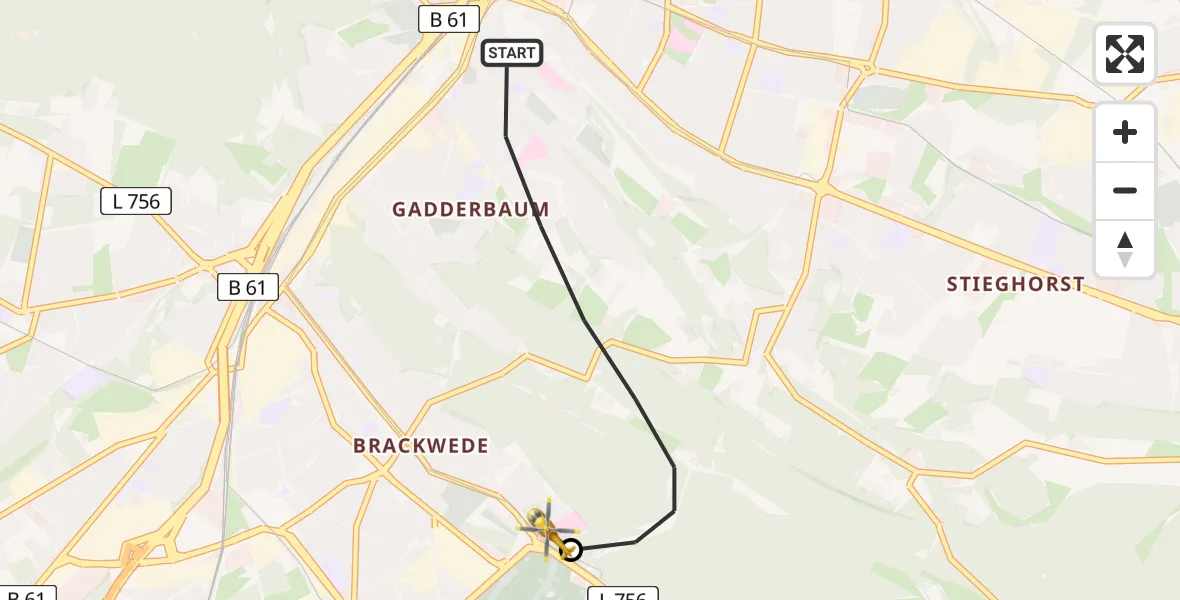 Flugroute Rettungshubschrauber Bielefeld - Luftrettungszentrum Bielefeld, 31 Juli 2026, 10:48