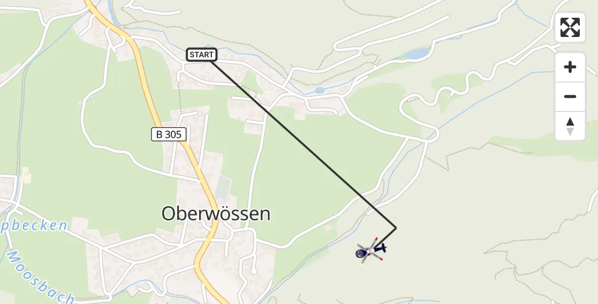 Flugroute Polizeihubschrauber Unterwössen - Unterwössen, 31 Juli 2026, 11:06