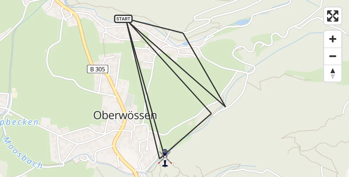 Flugroute Polizeihubschrauber Unterwössen - Unterwössen, 31 Juli 2026, 11:09