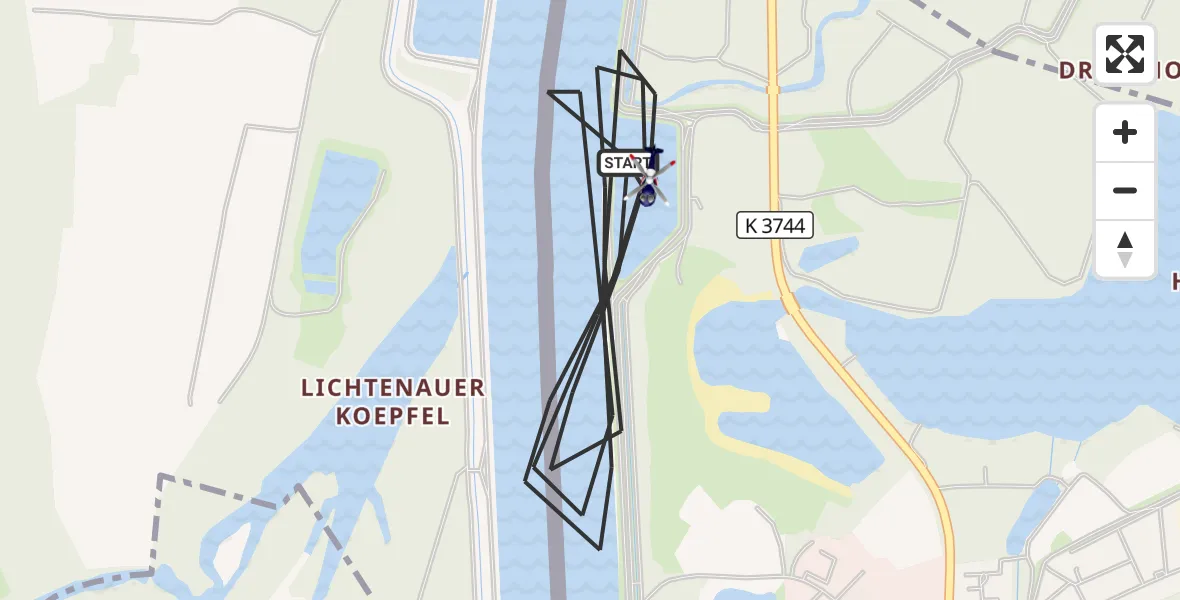 Flugroute Polizeihubschrauber Lichtenau - Lichtenau, 31 Juli 2026, 11:32