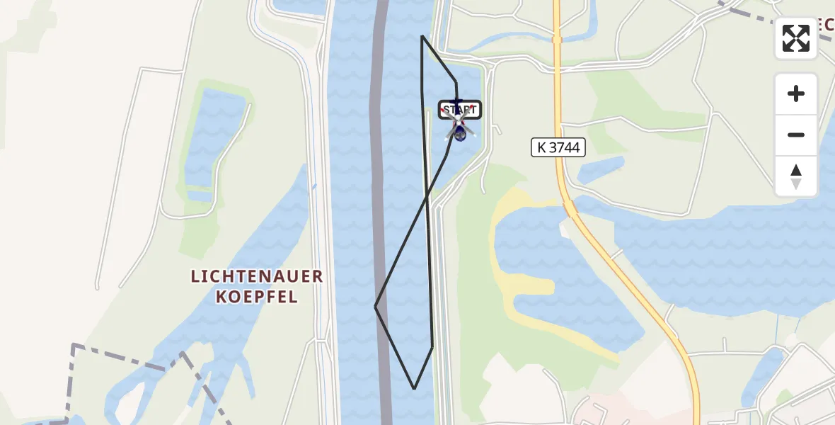 Flugroute Polizeihubschrauber Lichtenau - Lichtenau, 31 Juli 2026, 11:41