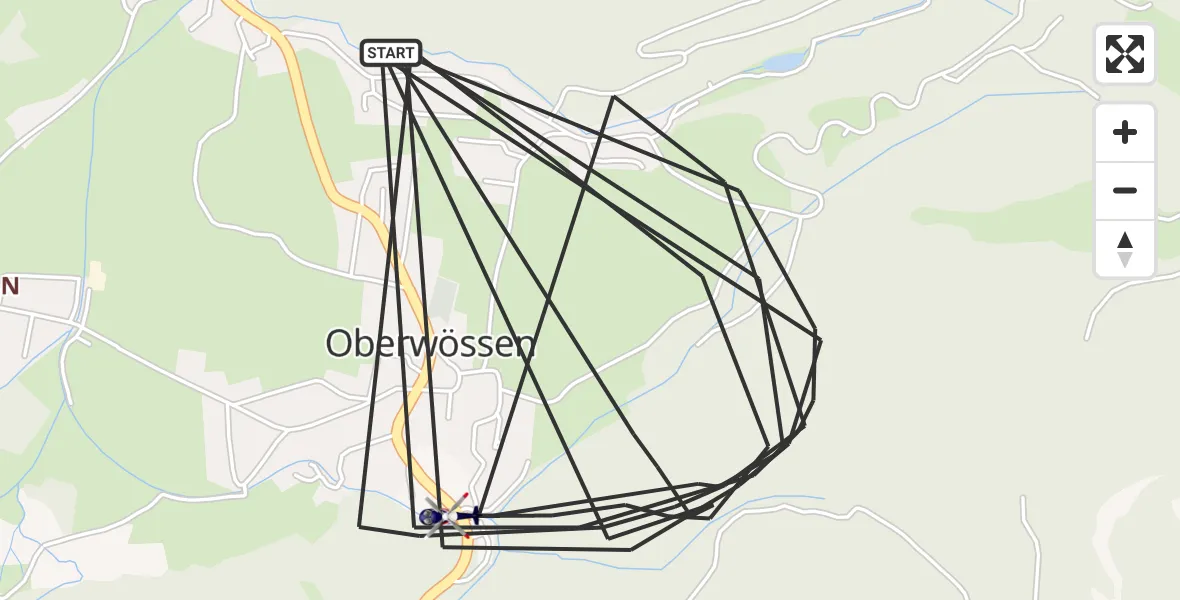 Flugroute Polizeihubschrauber Unterwössen - Unterwössen, 31 Juli 2026, 11:54