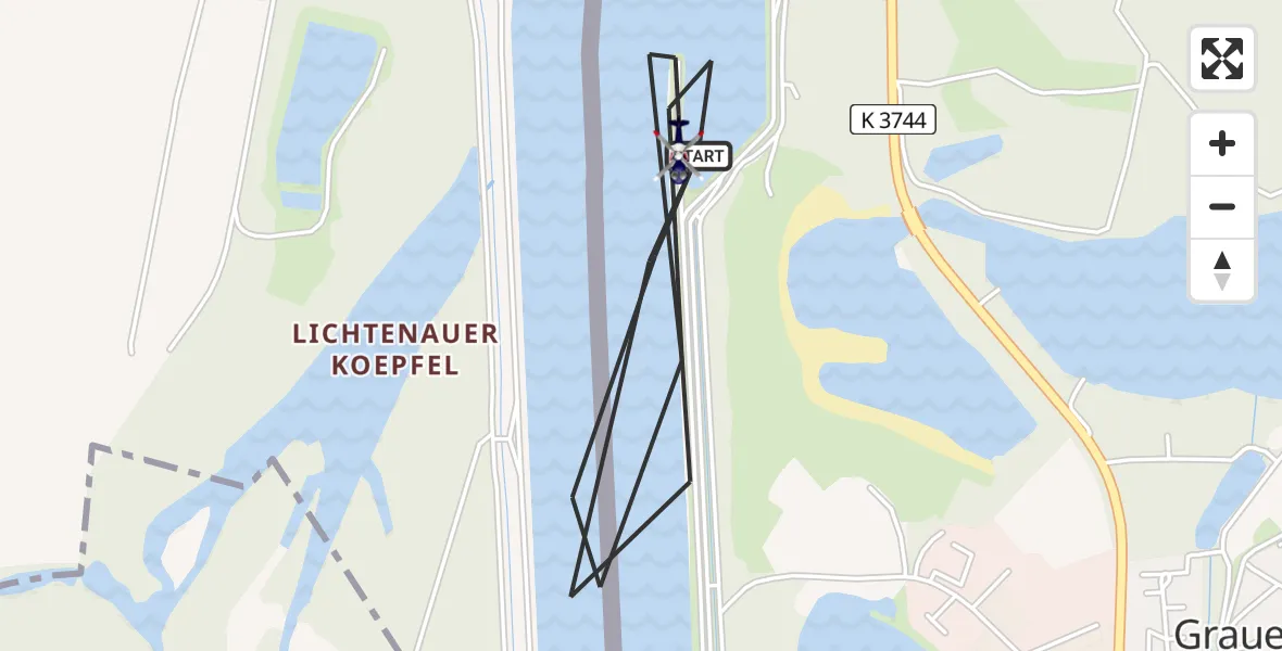 Flugroute Polizeihubschrauber Lichtenau - Lichtenau, 31 Juli 2026, 11:55