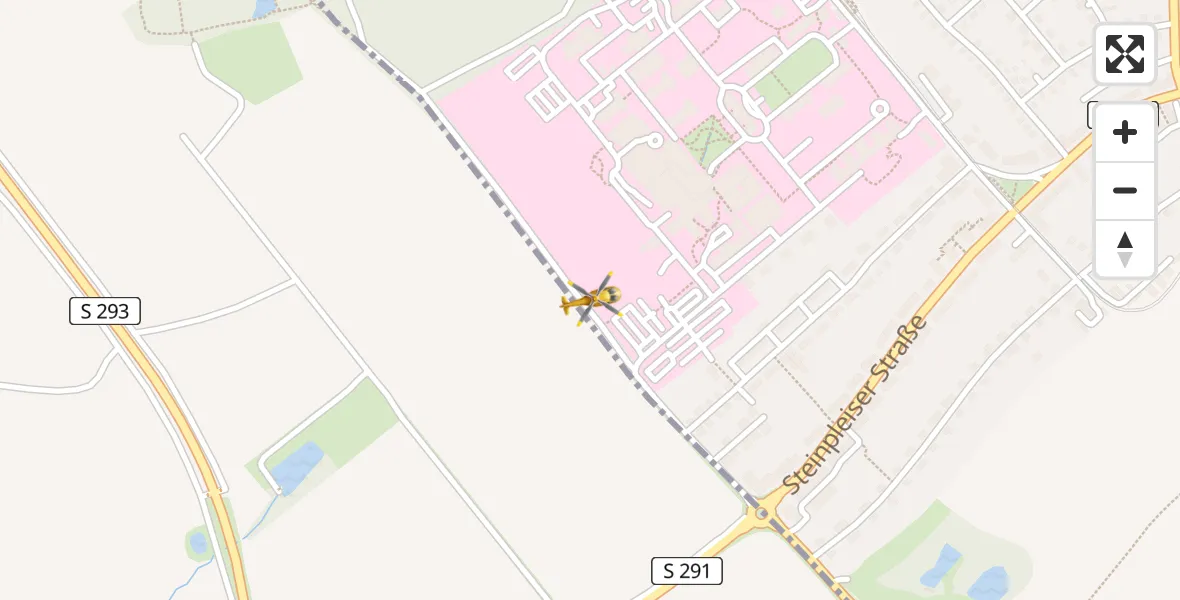 Flugroute Rettungshubschrauber ADAC Air Rescue Station Zwickau Hubschrauberlandeplatz - ADAC Air Rescue Station Zwickau Hubschrauberlandeplatz, 31 Juli 2026, 12:27