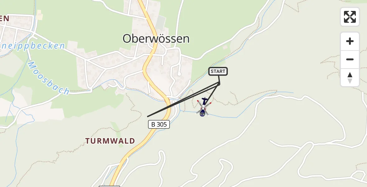 Flugroute Polizeihubschrauber Unterwössen - Unterwössen, 31 Juli 2026, 12:34
