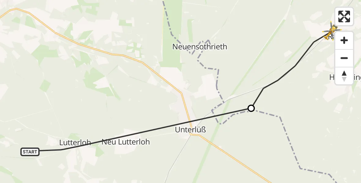 Flugroute Rettungshubschrauber Südheide - Suderburg, 31 Juli 2026, 16:41