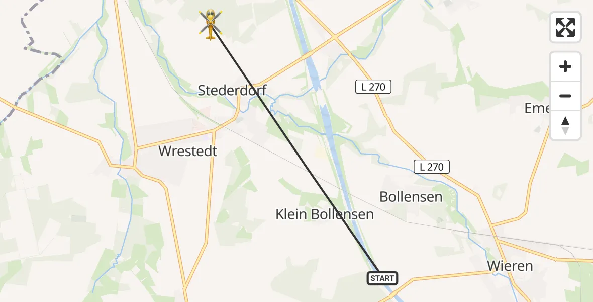 Flugroute Rettungshubschrauber Wrestedt - Wrestedt, 31 Juli 2026, 17:52
