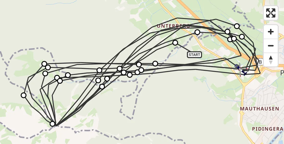 Flugroute Polizeihubschrauber Piding - Piding, 31 Juli 2026, 22:36