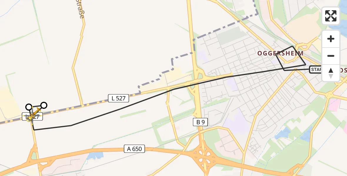 Flugroute Rettungshubschrauber Ludwigshafen am Rhein - Ludwigshafen am Rhein, 01 August 2026, 06:43