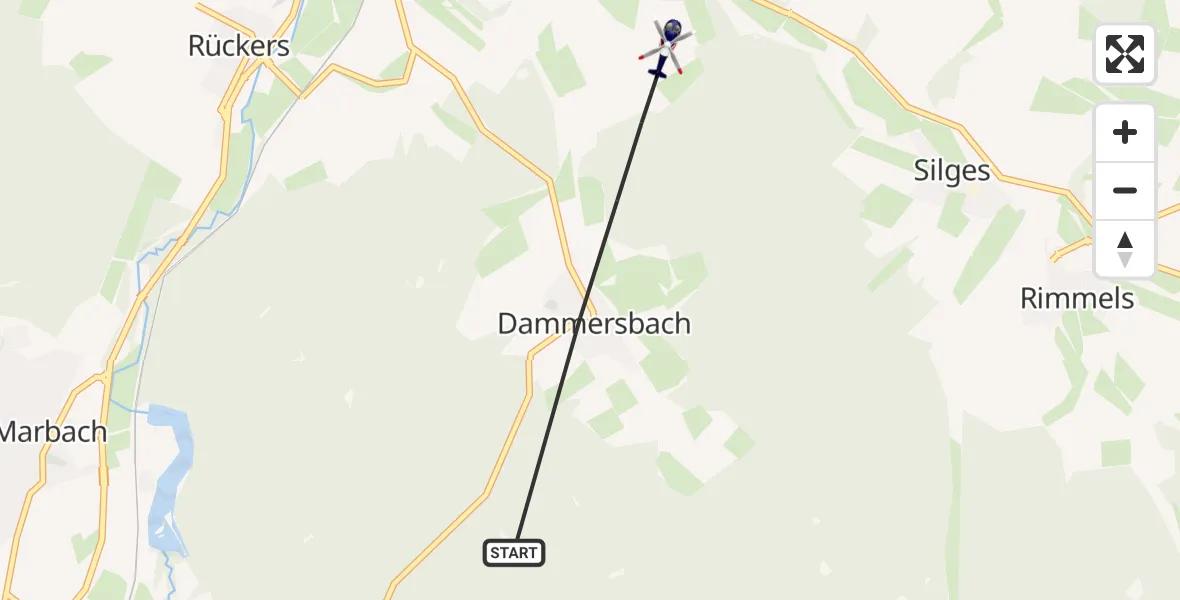 Flugroute Polizeihubschrauber Hünfeld - Hünfeld, 01 August 2026, 09:31