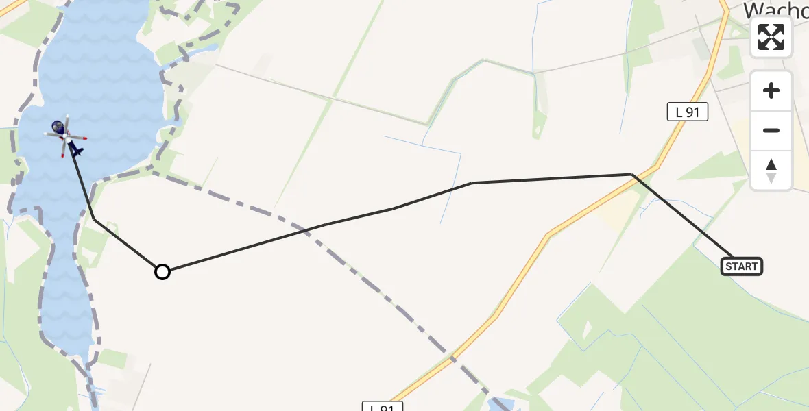 Flugroute Polizeihubschrauber Nauen - Päwesin, 01 August 2026, 12:22