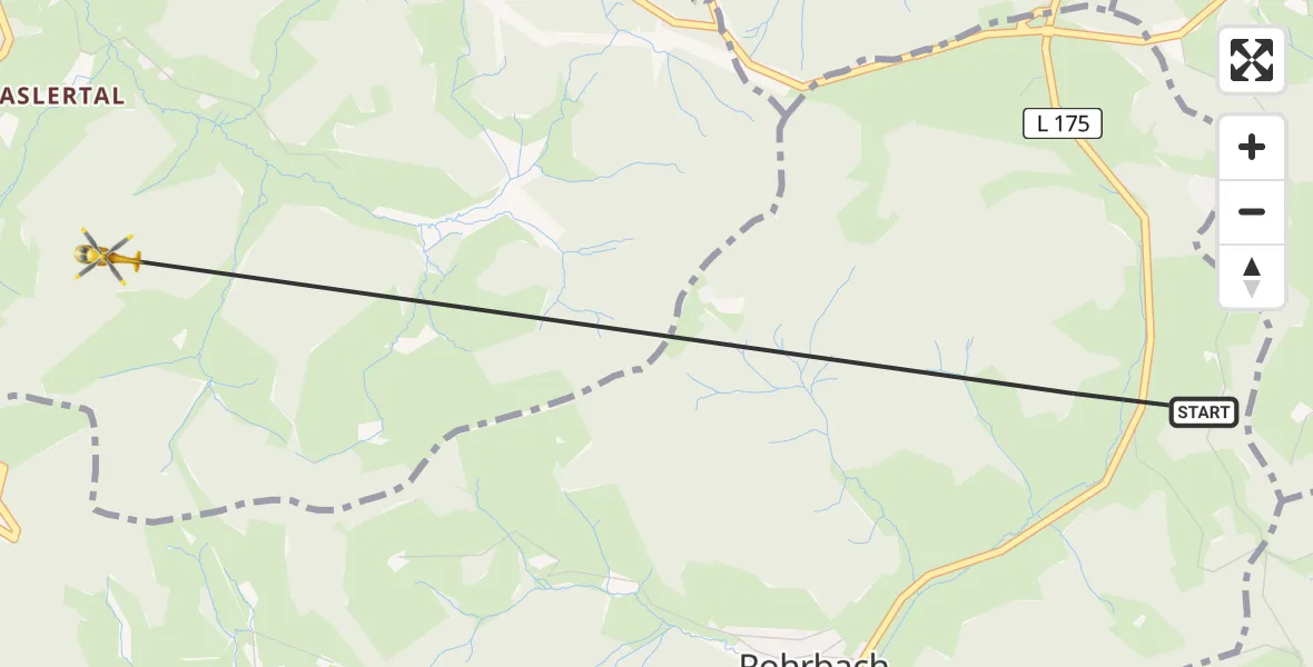 Flugroute Ambulanzhubschrauber Furtwangen im Schwarzwald - Schönwald im Schwarzwald, 01 August 2026, 12:26