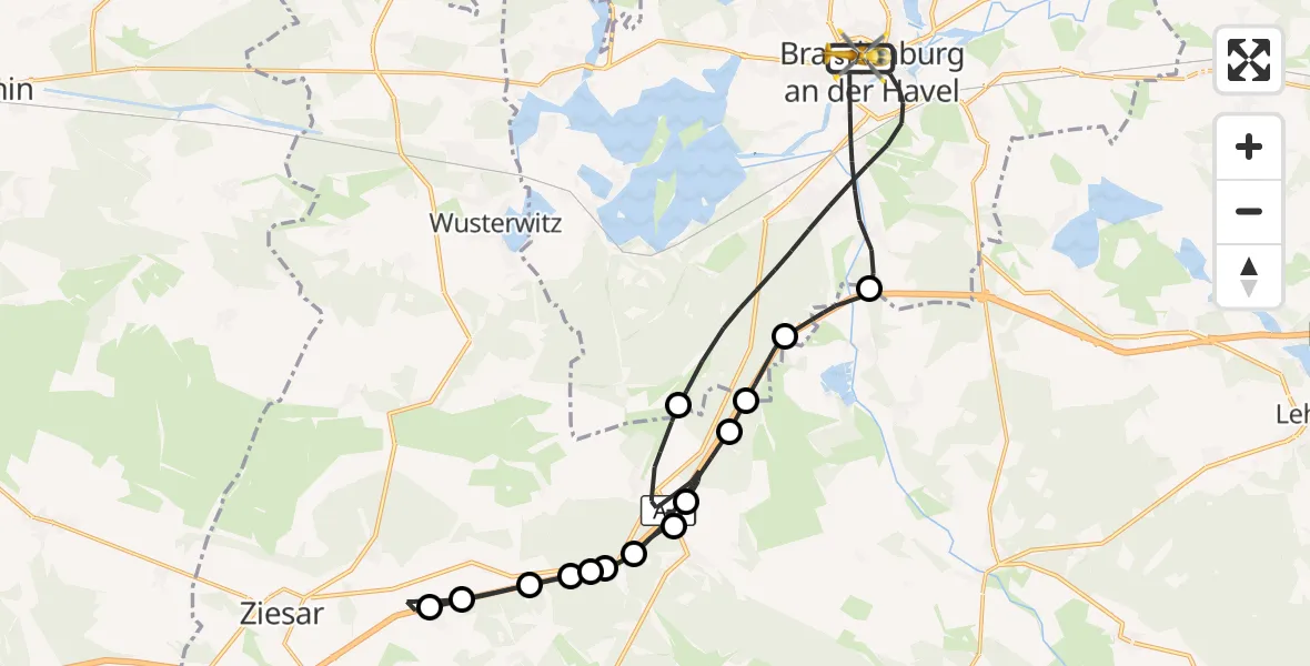 Flugroute Rettungshubschrauber Brandenburg an der Havel - Brandenburg an der Havel, 01 August 2026, 15:29