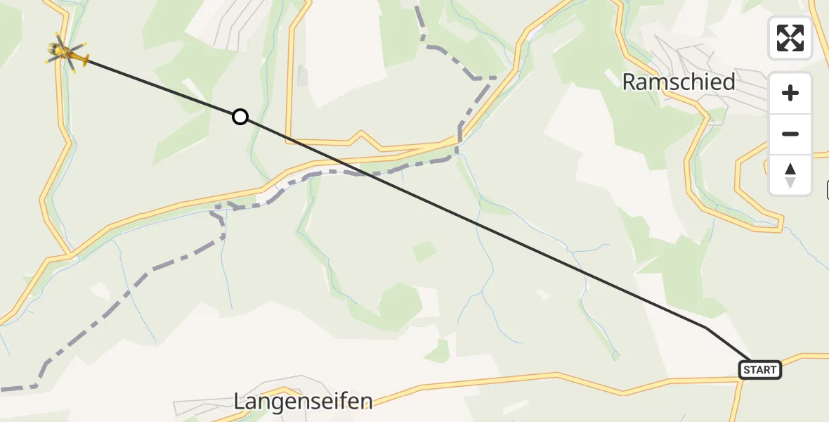 Flugroute Rettungshubschrauber Bad Schwalbach - Heidenrod, 01 August 2026, 16:05