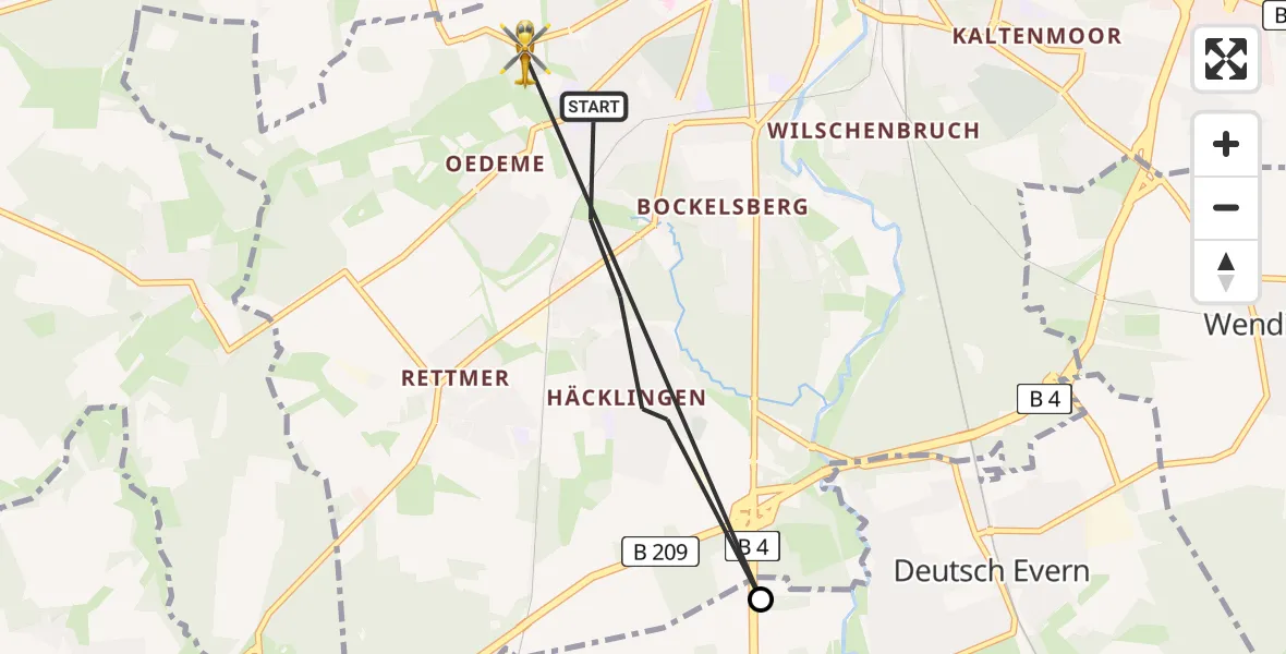 Flugroute Rettungshubschrauber Lüneburg - Lüneburg, 01 August 2026, 17:08